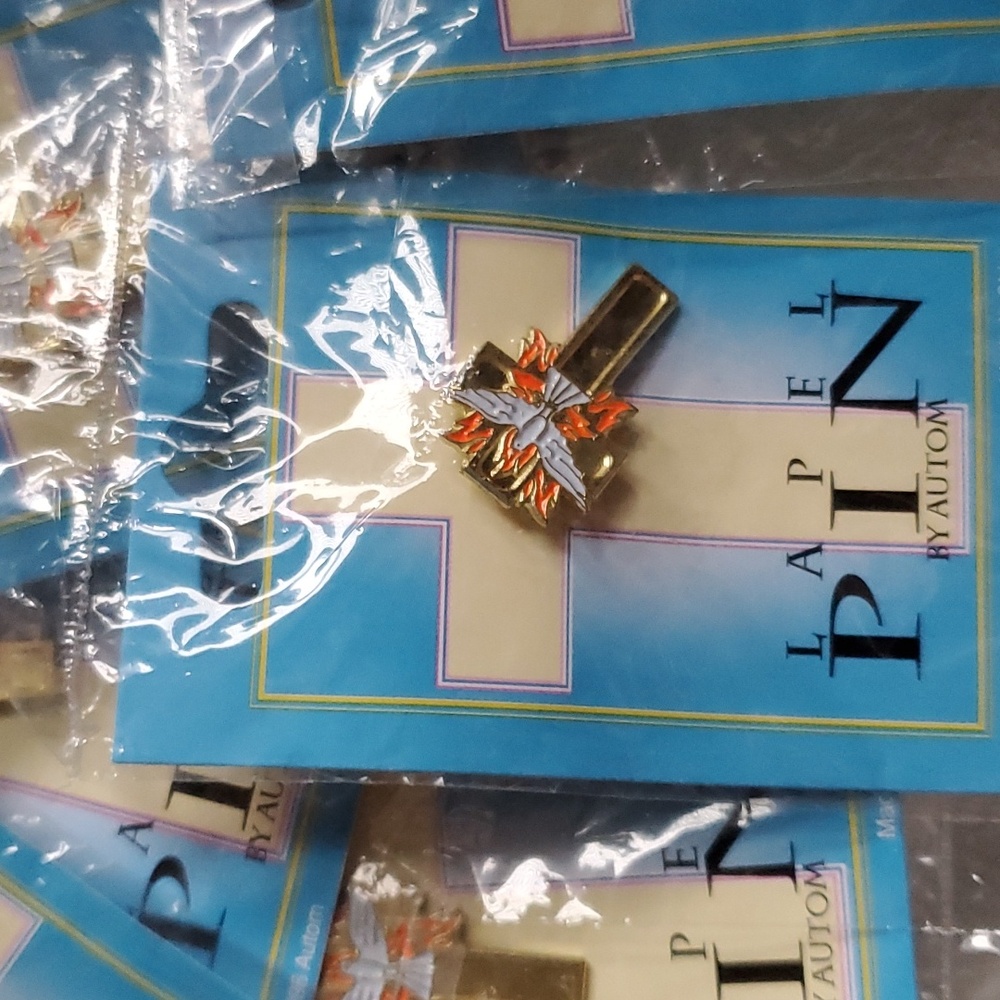 10 New religious cross & Dove Lapel Pin Back Christian Catholic